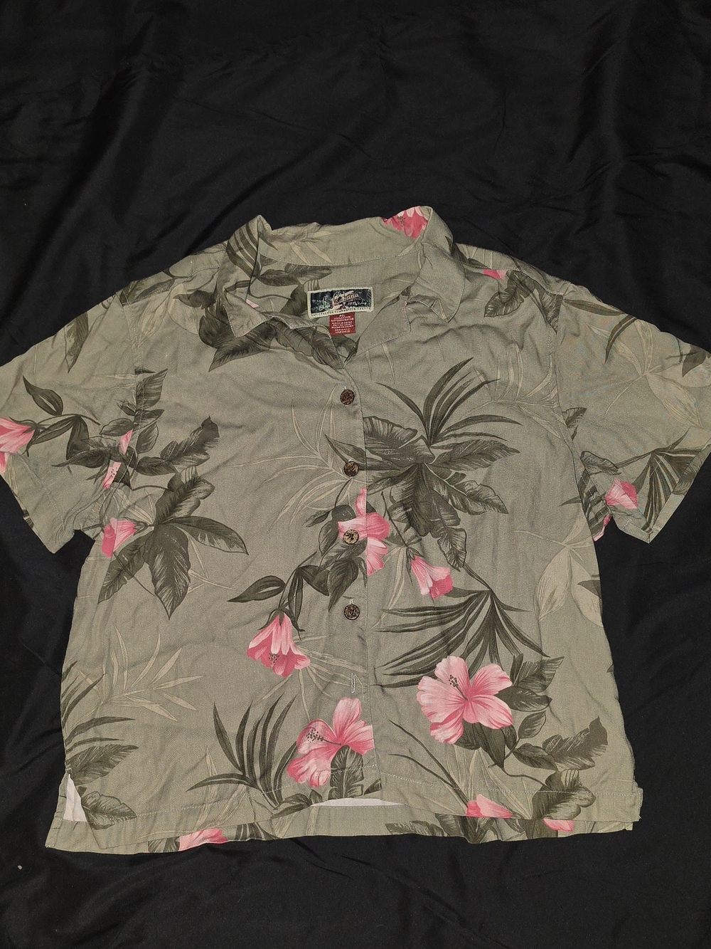 La Cabana Petite XL  Olive with Pink Flowers